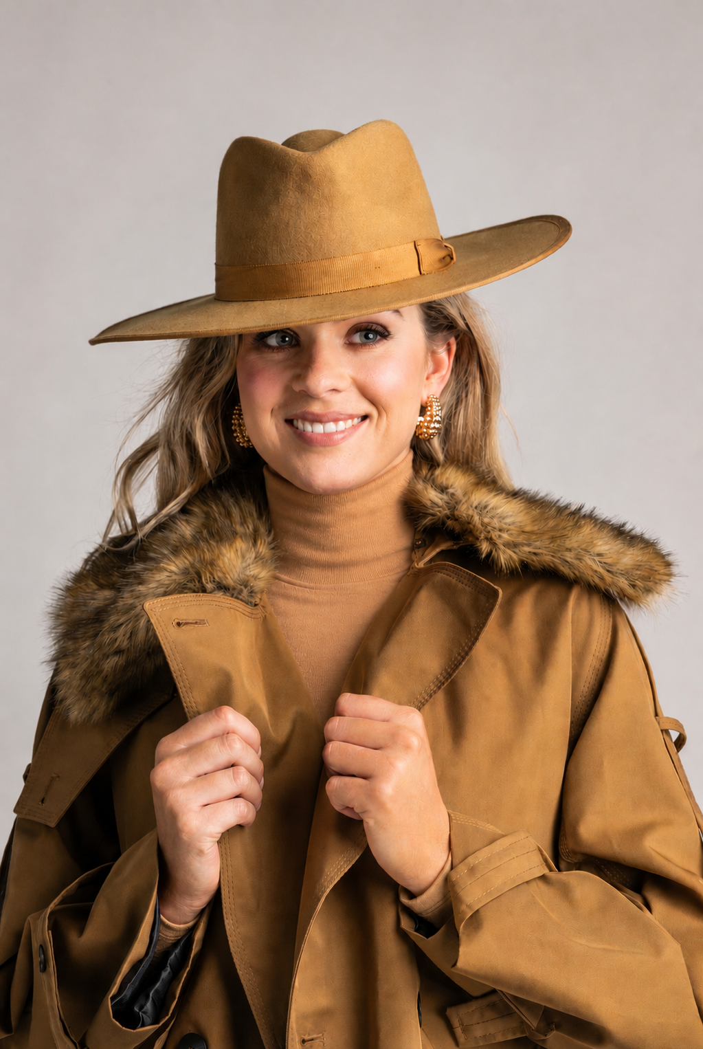 PAULA RYAN Easy Fit Polo Neck Top - Merino Camel - Paula Ryan