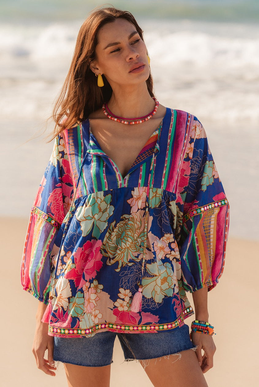 I AM PYLGRYM Byron Top - Calypso Flower - Magpie Style