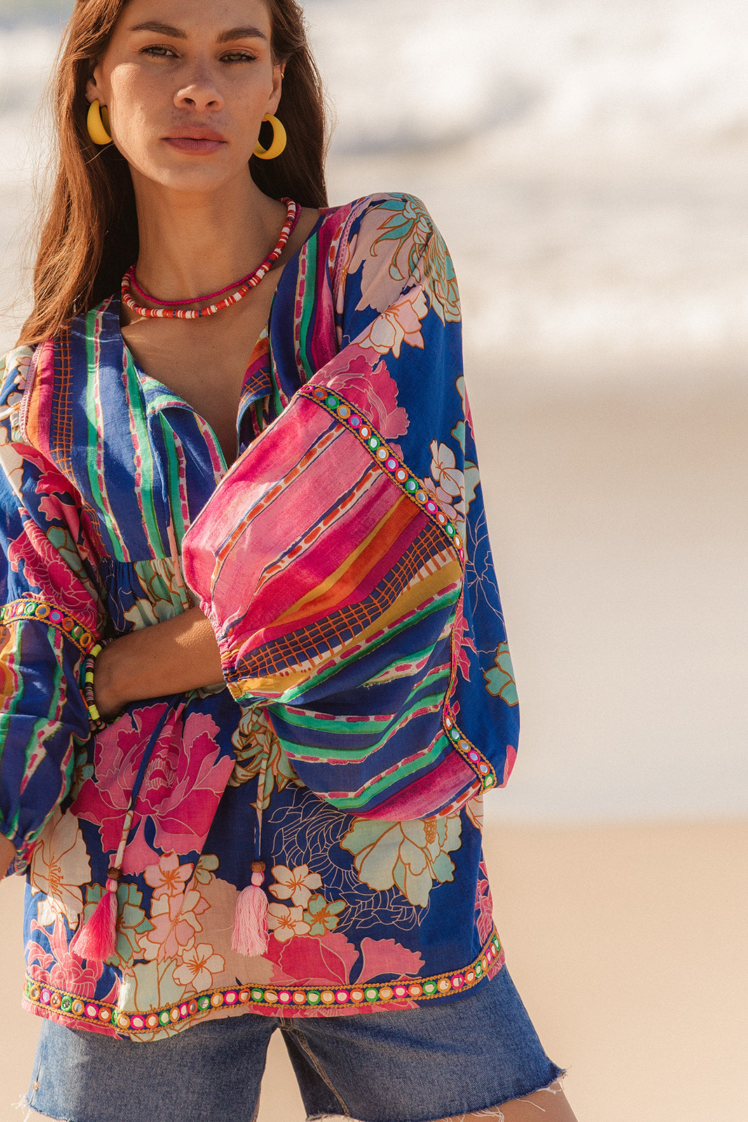 I AM PYLGRYM Byron Top - Calypso Flower - Magpie Style