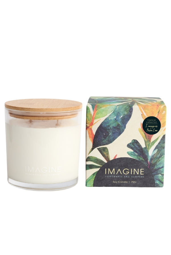Lemongrass & Persian Lime Soy Wax Candle 665g - White - Magpie Style