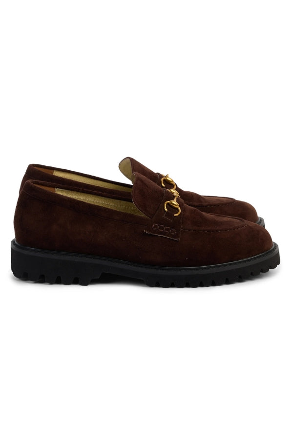 KATHRYN WILSON Shandre Loafer - Chocolate Suede - Magpie Style