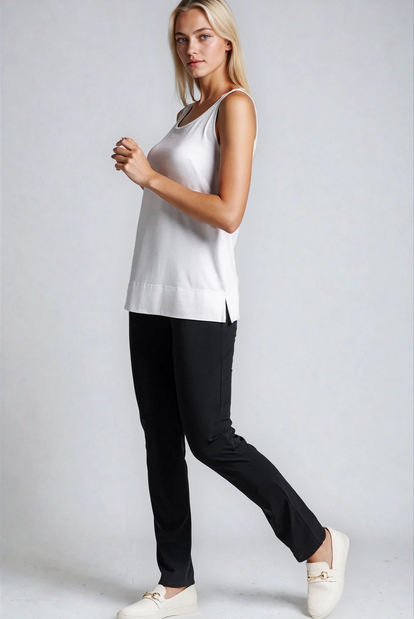 PAULA RYAN Narrow Leg Pant - Classic Microjersey Black - Paula Ryan