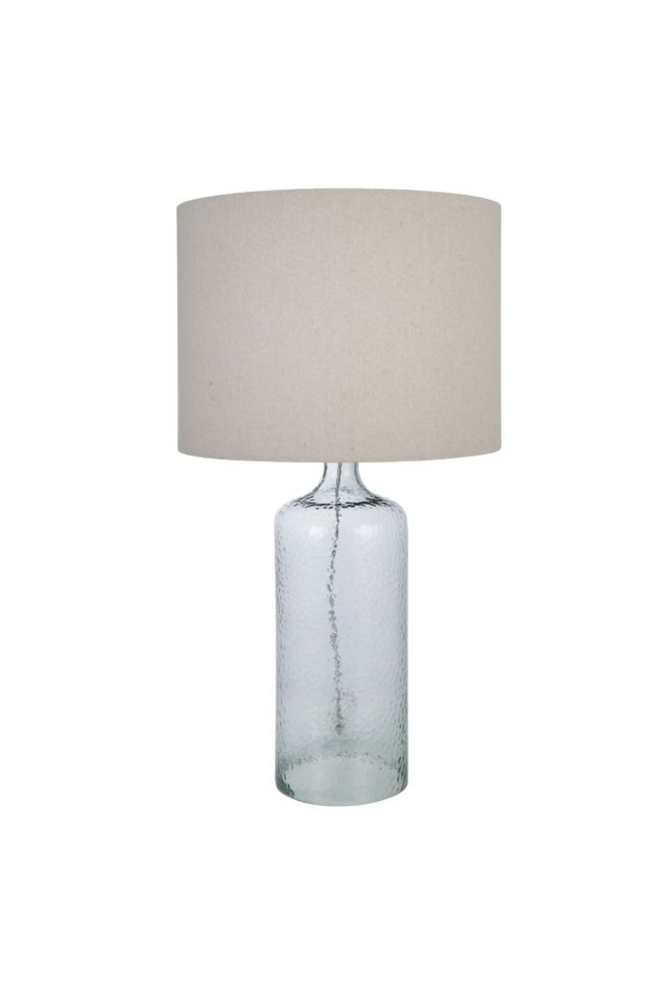 Solara Glass Lamp w Natural Linen Shade - Magpie Style