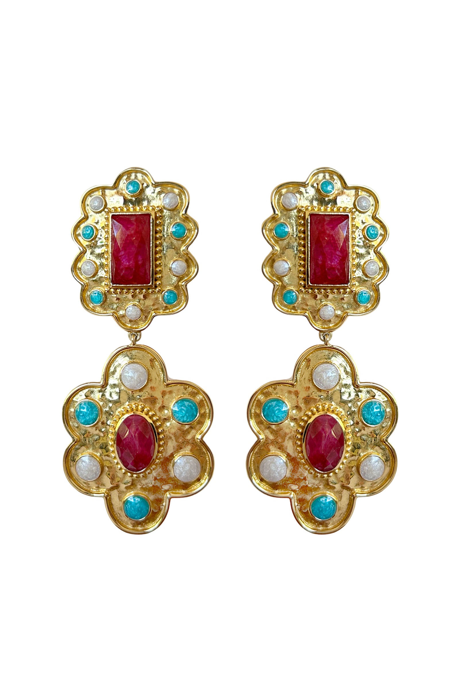 MOUNTAIN & MOON Aniqua Earring Ruby Quartz & Enamel - Magpie Style