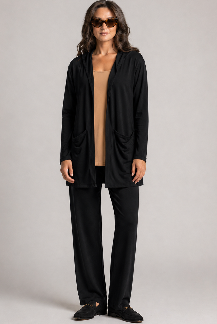 PAULA RYAN Straight Leg Lounge Pant - Merino Black - Paula Ryan