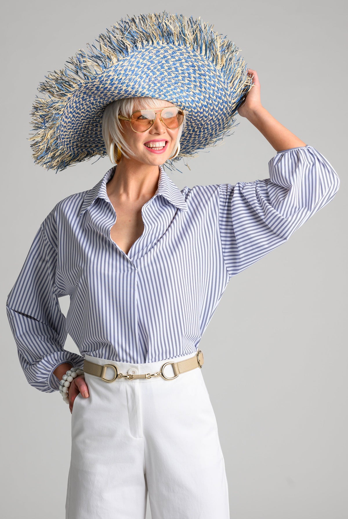 PAULA RYAN Ashford Shirt - Double Stripe Microjersey - Paula Ryan