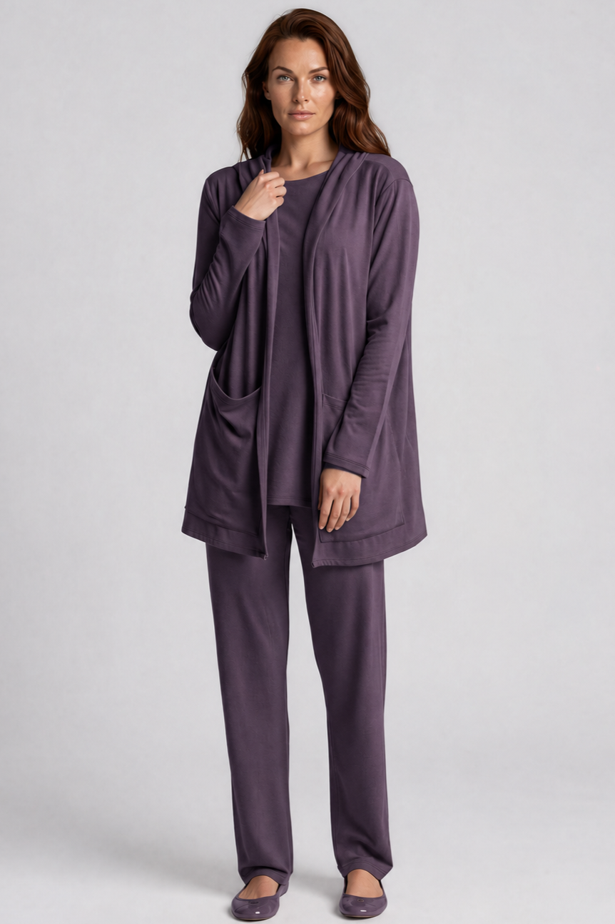PAULA RYAN Loose Fit Singlet - Cocoa Plum Merino - Paula Ryan