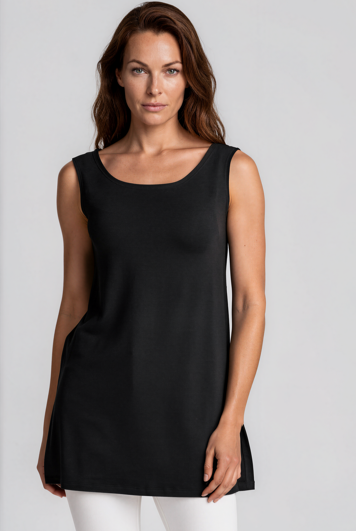 PAULA RYAN Loose Fit Singlet - Black Merino - Paula Ryan