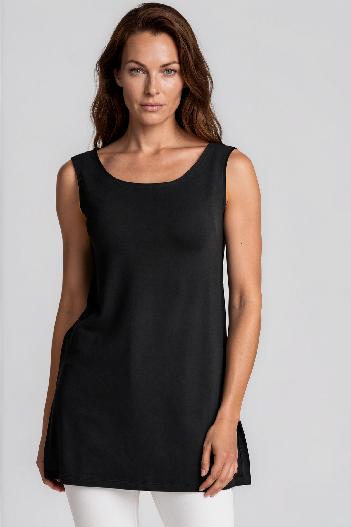 PAULA RYAN Loose Fit Singlet - Black Merino - Paula Ryan