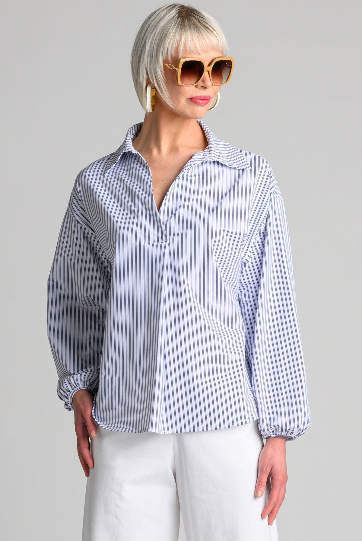 PAULA RYAN Ashford Shirt - Double Stripe Microjersey - Paula Ryan