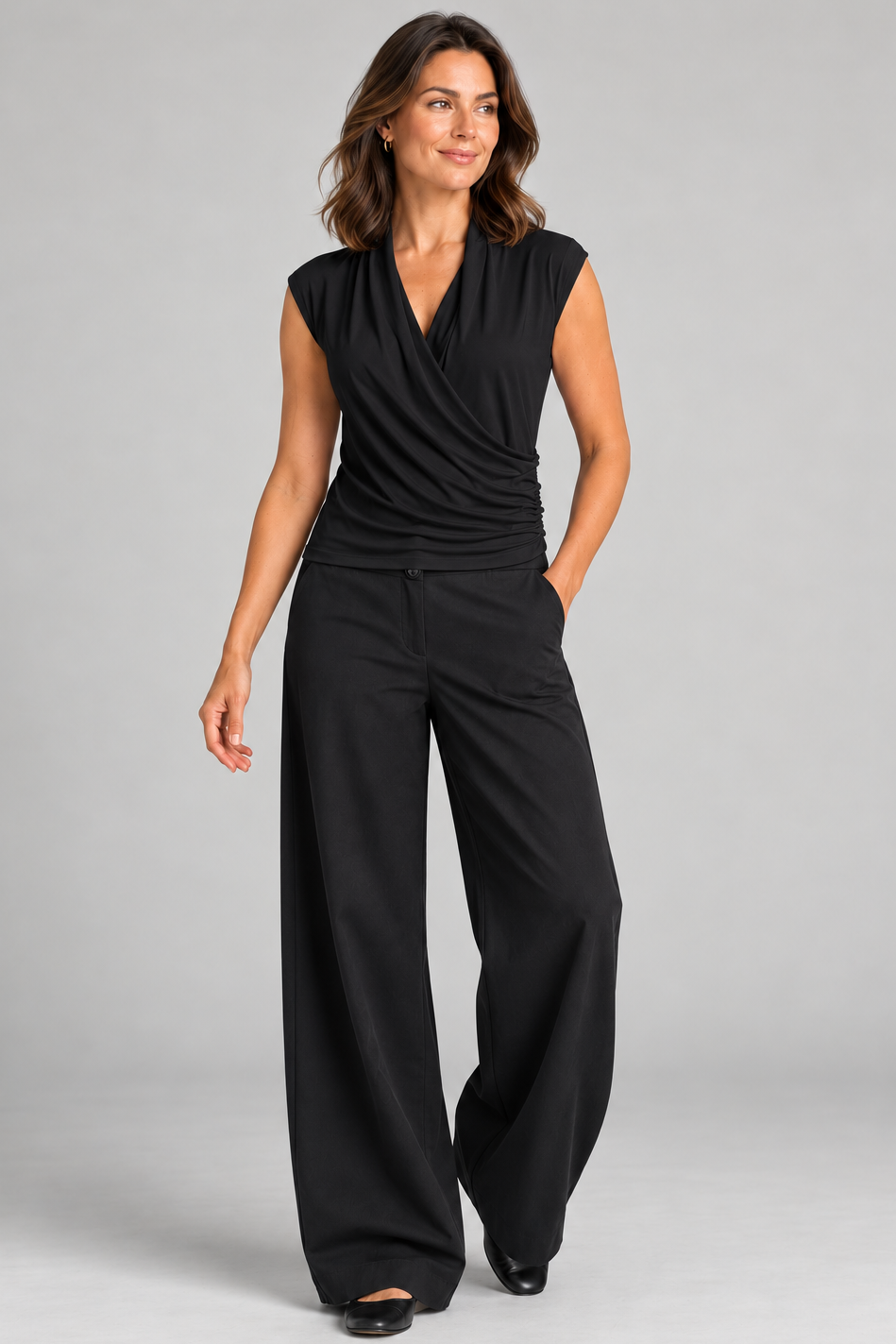 Sailor Stretch Pant - Black Cotton Drill - Paula Ryan