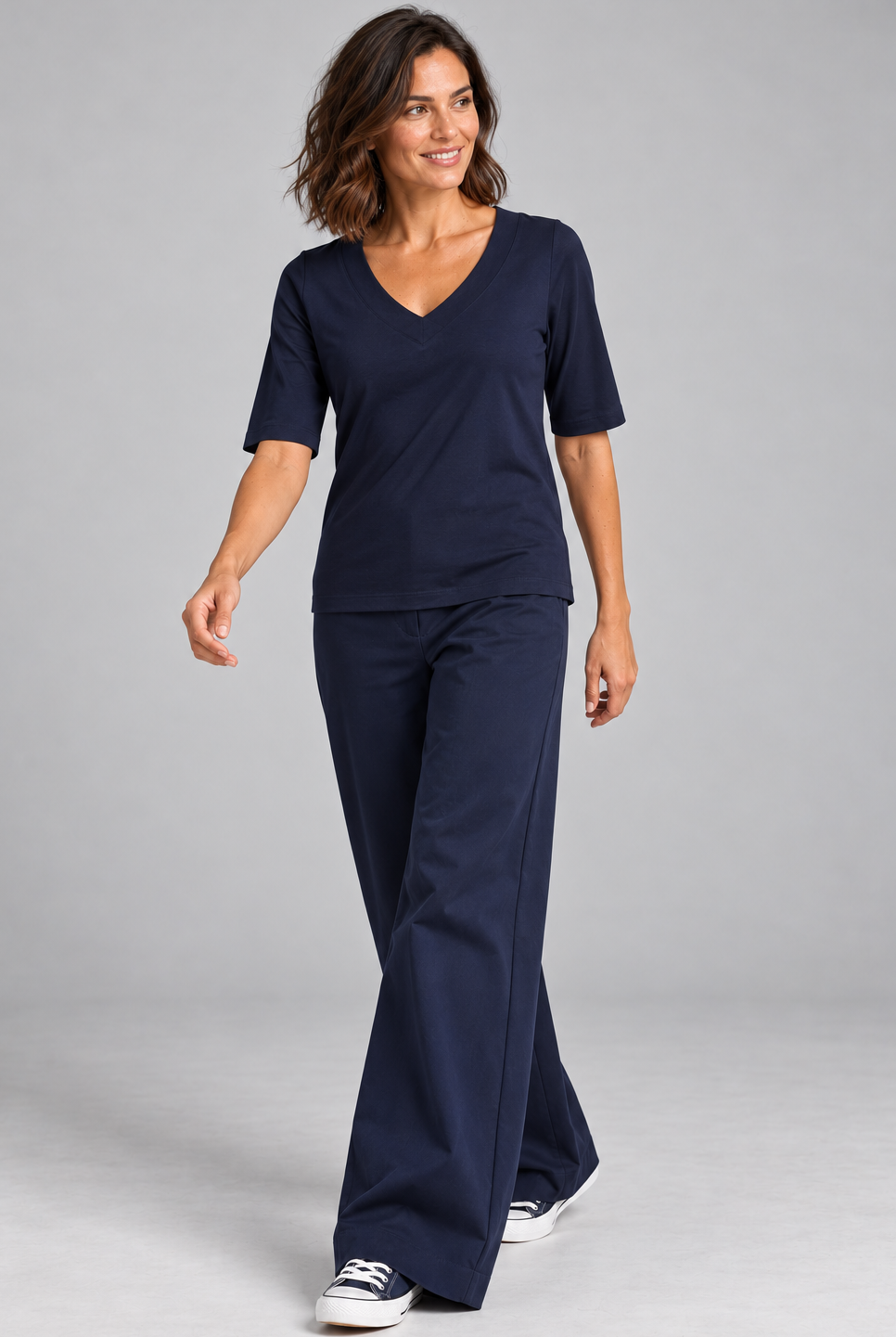 Sailor Stretch Pant - Navy Cotton Drill - Paula Ryan