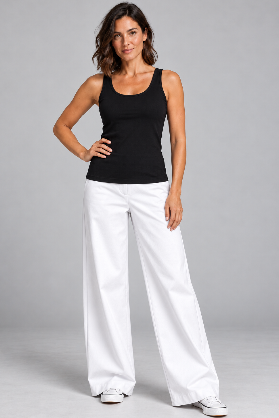 PAULA RYAN Drill Sailor Pant - White - Magpie Style