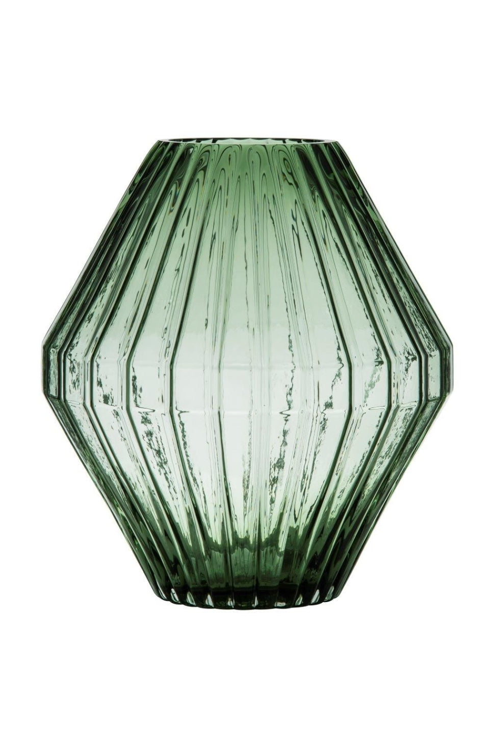 Glass Prism Vase - Green - Magpie Style