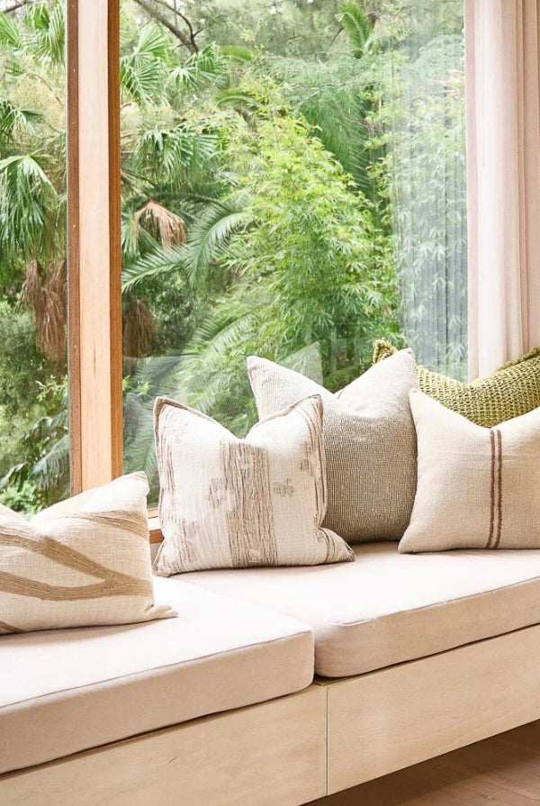 Large Blossom Reversible Cushion - Choc 60cm - Magpie Style