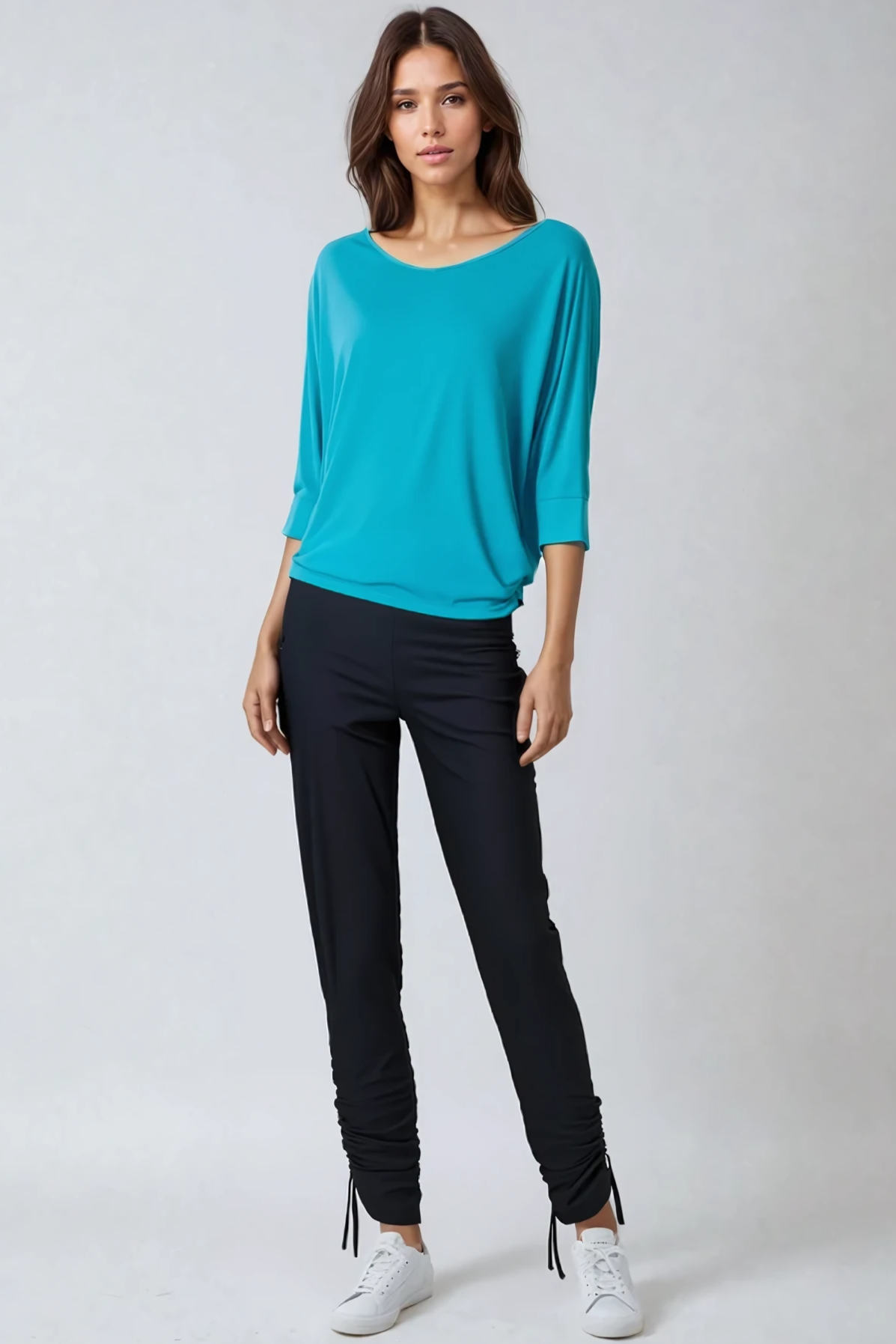 PAULA RYAN Batwing Top Modal Soft - Tahitian Blue - Paula Ryan