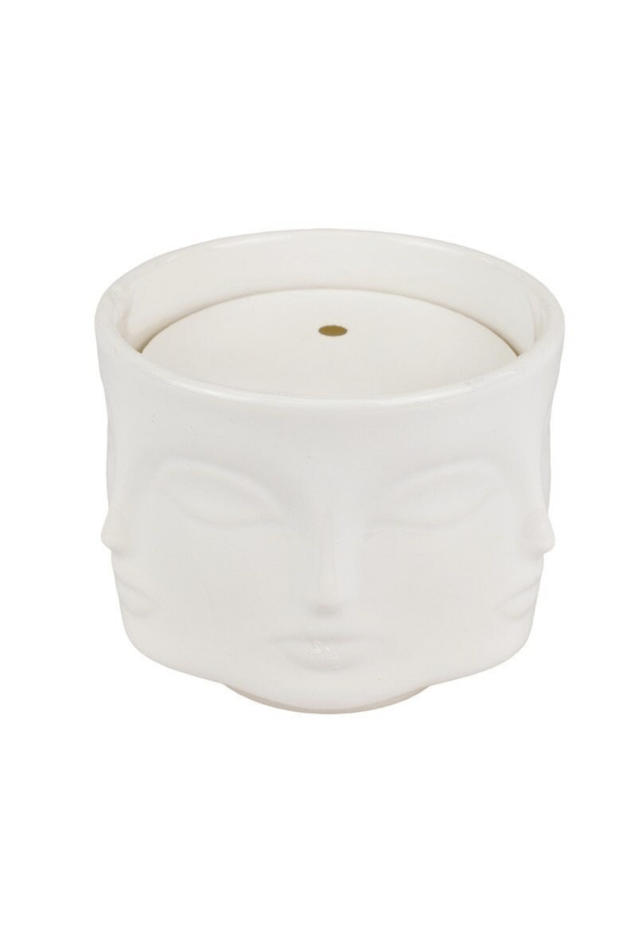 Visage Ceramic Candle Jar - White - Magpie Style