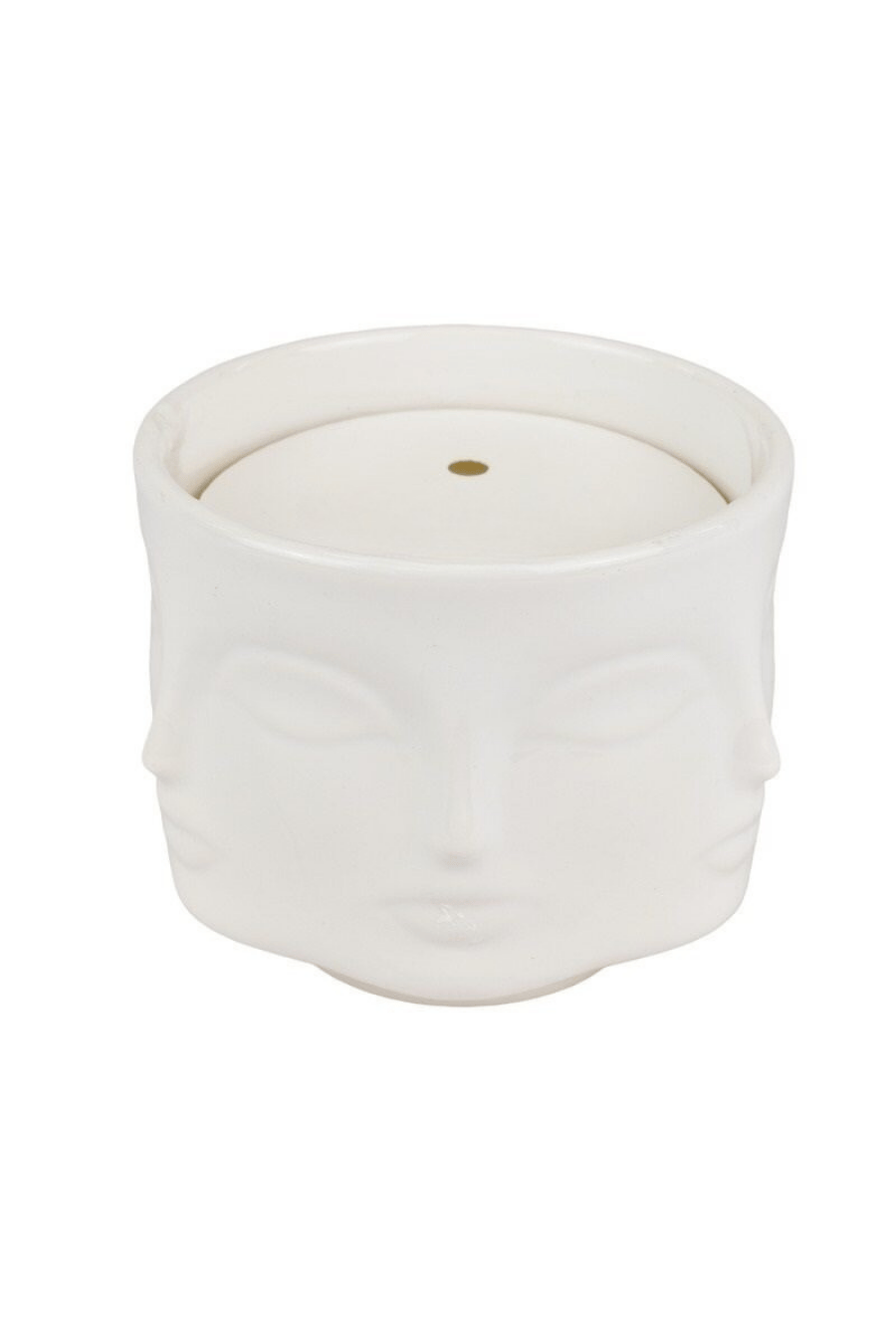 Visage Ceramic Candle Jar - White - Magpie Style