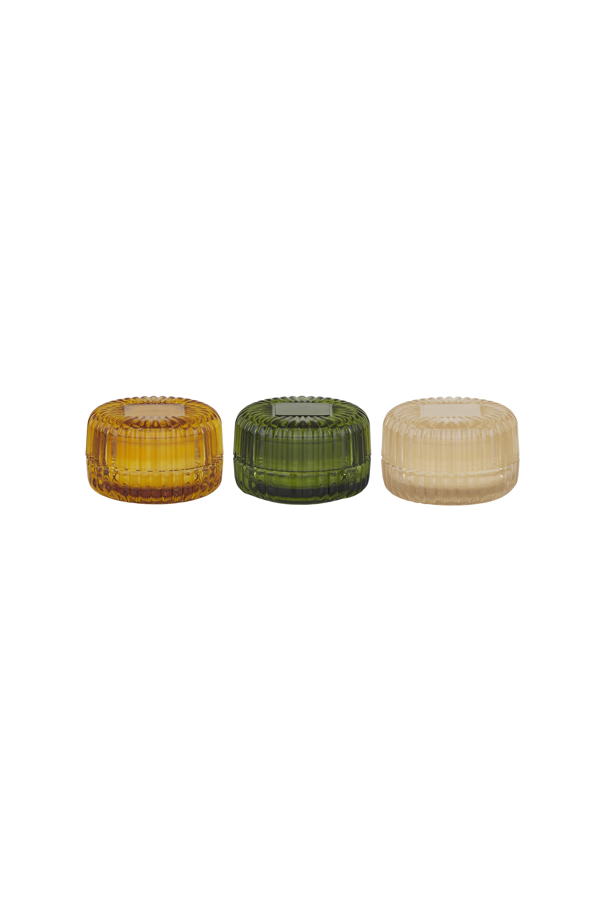Linha Candle in Ribbed Glass - Pearl - Magpie Style