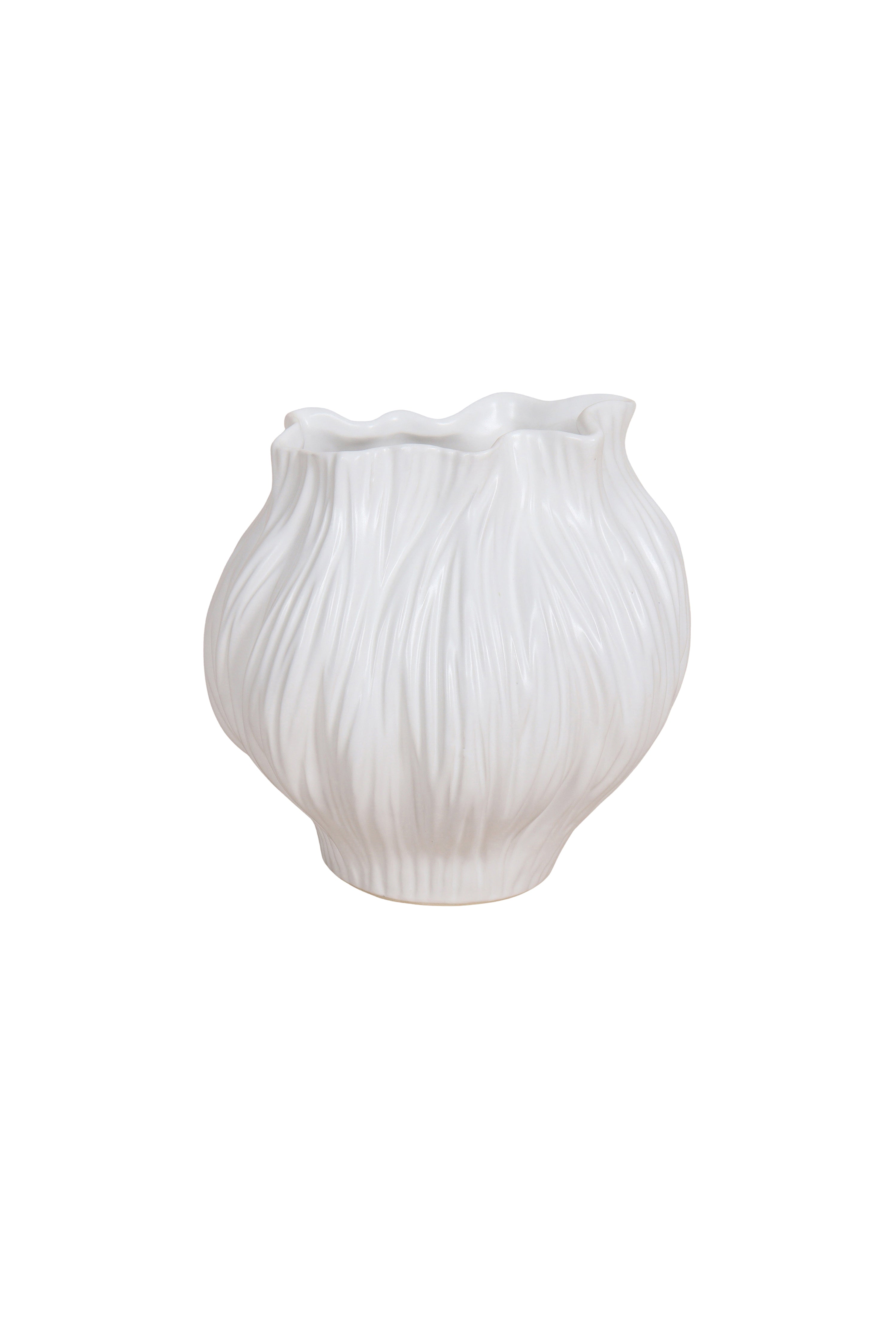 Florus Wide Stone Organic Shaped Vase - Magpie Style