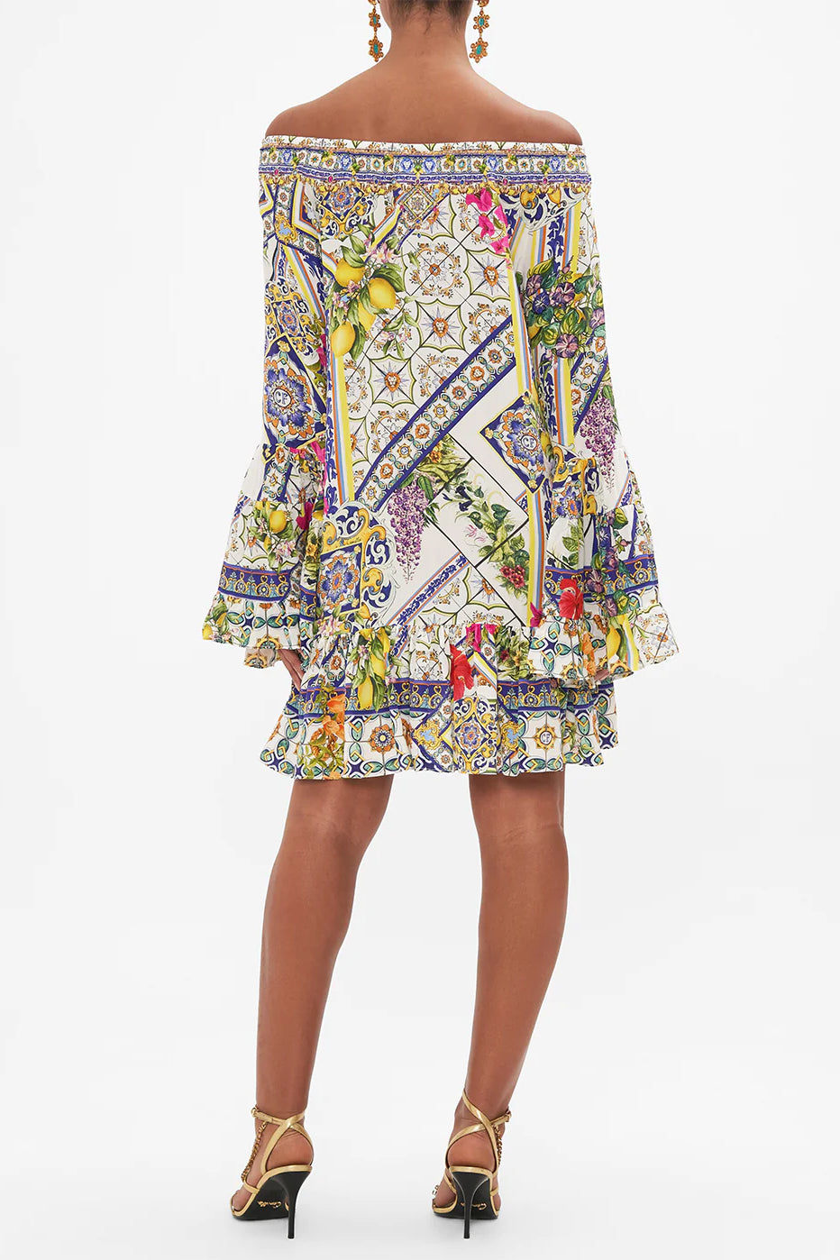 CAMILLA - A Line Frill Dress Amalfi Amore - Magpie Style