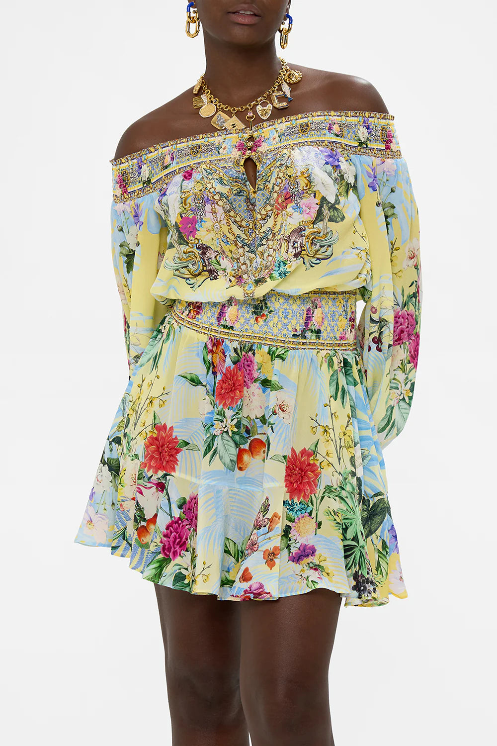 CAMILLA Off Shoulder Short Dress - Flor Fantastica - Magpie Style