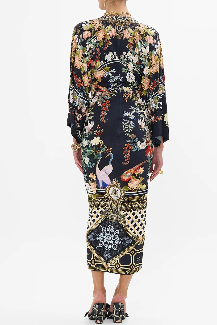 CAMILLA Long Split Front Twist Jersey Dress - Palacio Poetry - Magpie Style