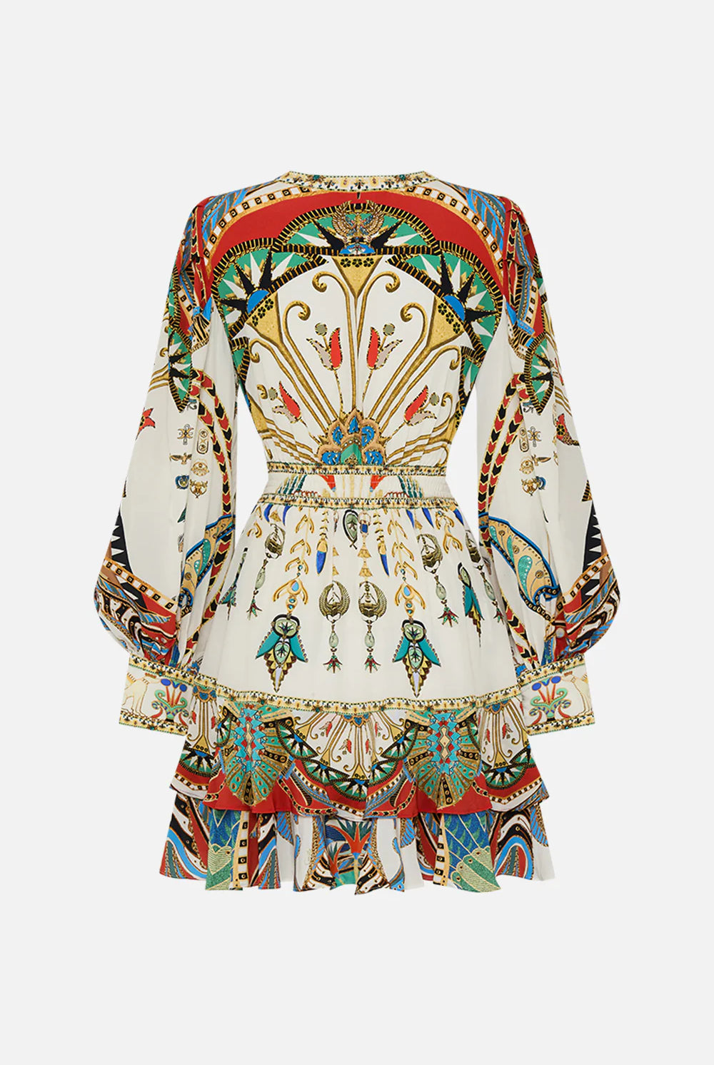 CAMILLA - Button Front Frill Dress Valley of the Queens - Magpie Style