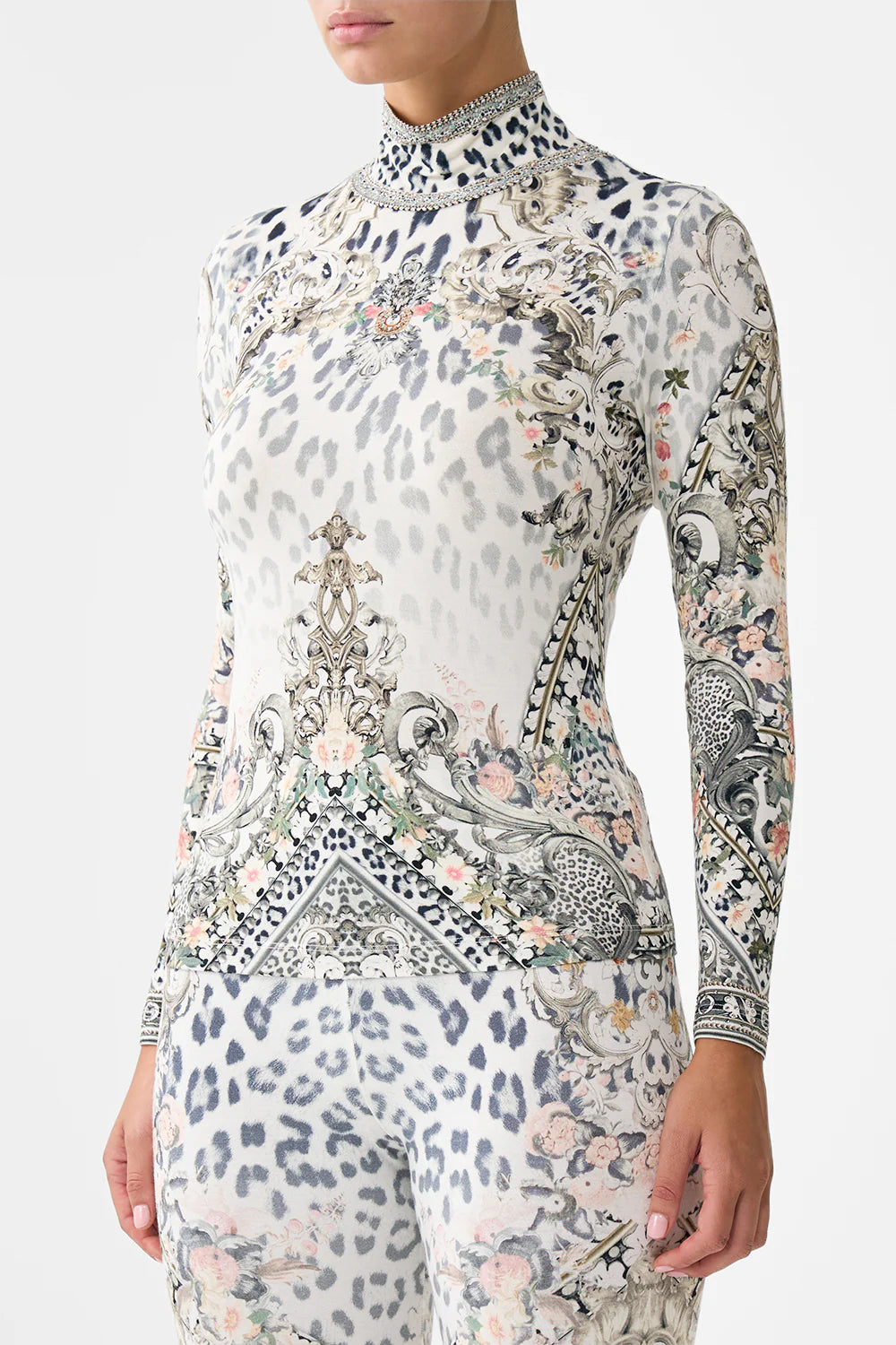 CAMILLA Jersey Turtleneck - Marble Heaven - Magpie Style