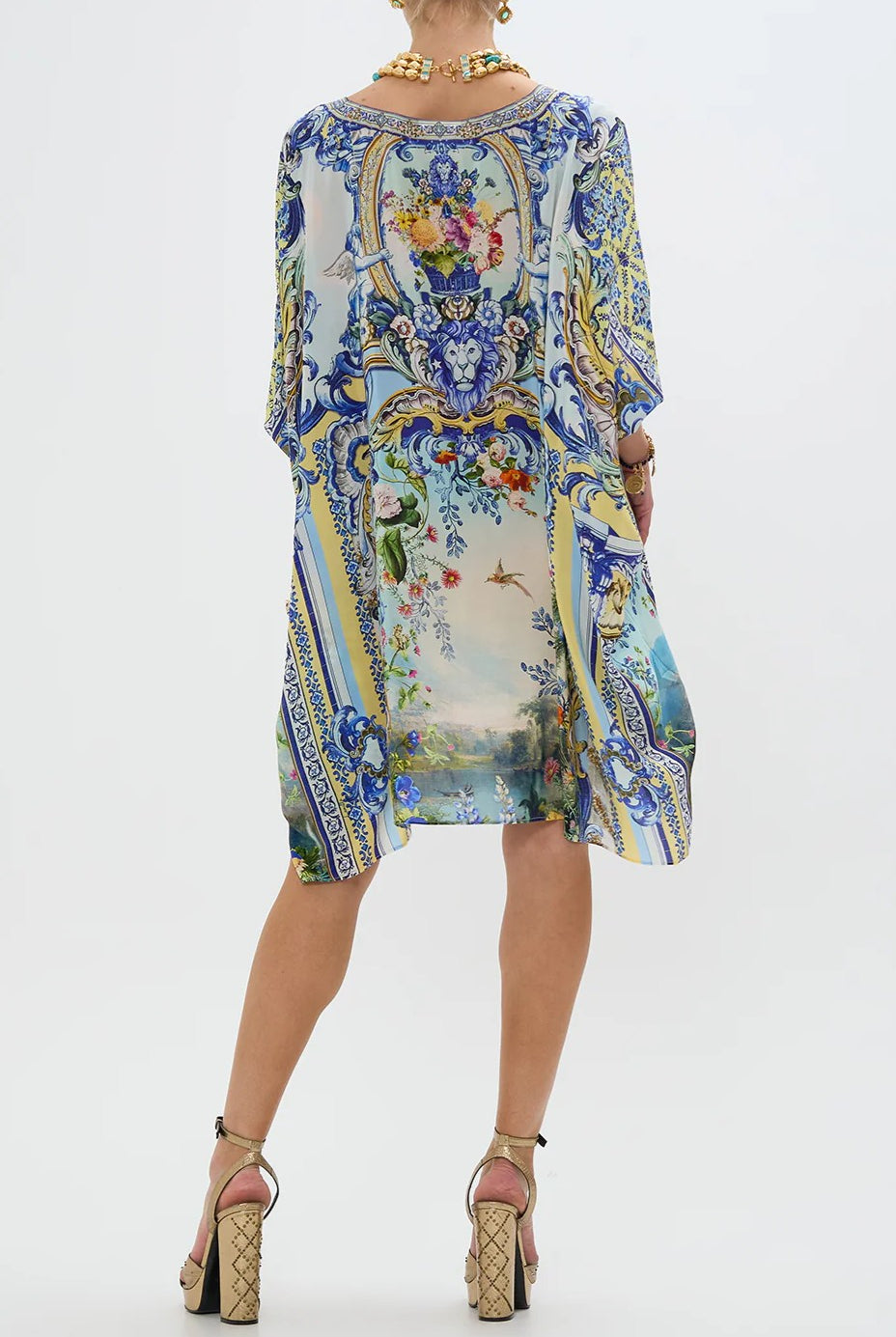 CAMILLA Short Kaftan with Cuff - Wall to Wall Wonders - Magpie Style