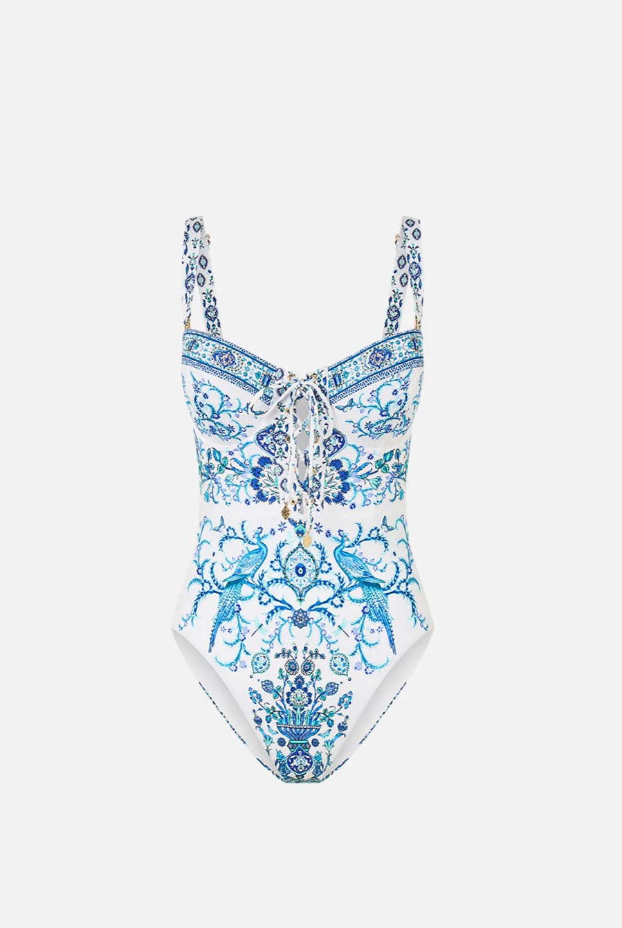 CAMILLA Lace Up Underwire Moulded Cup One Piece - Isnik Lullaby - Magpie Style