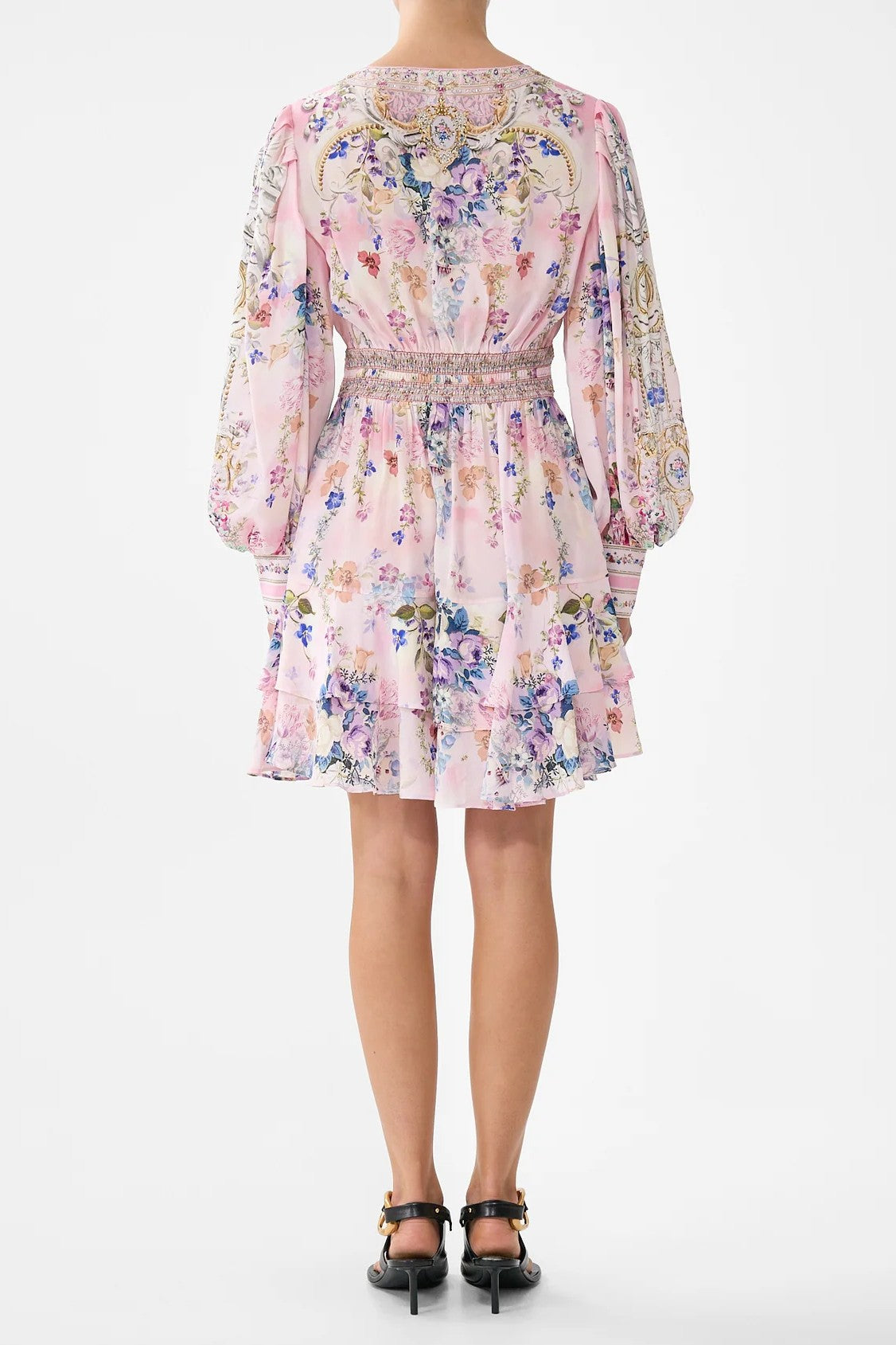 CAMILLA Button Front Frill Dress - Palatial Pastels - Magpie Style