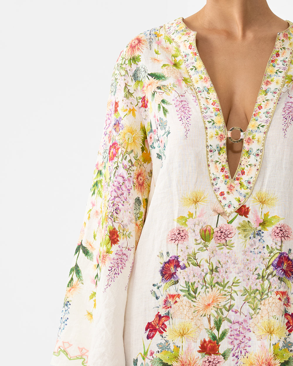 CAMILLA Deep V Neck Hardware Kaftan - The Call of Catalonia - Magpie Style