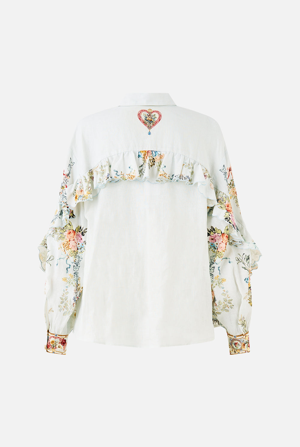 CAMILLA Button Shirt with Frill Detail - Seville Sweetheart - Magpie Style