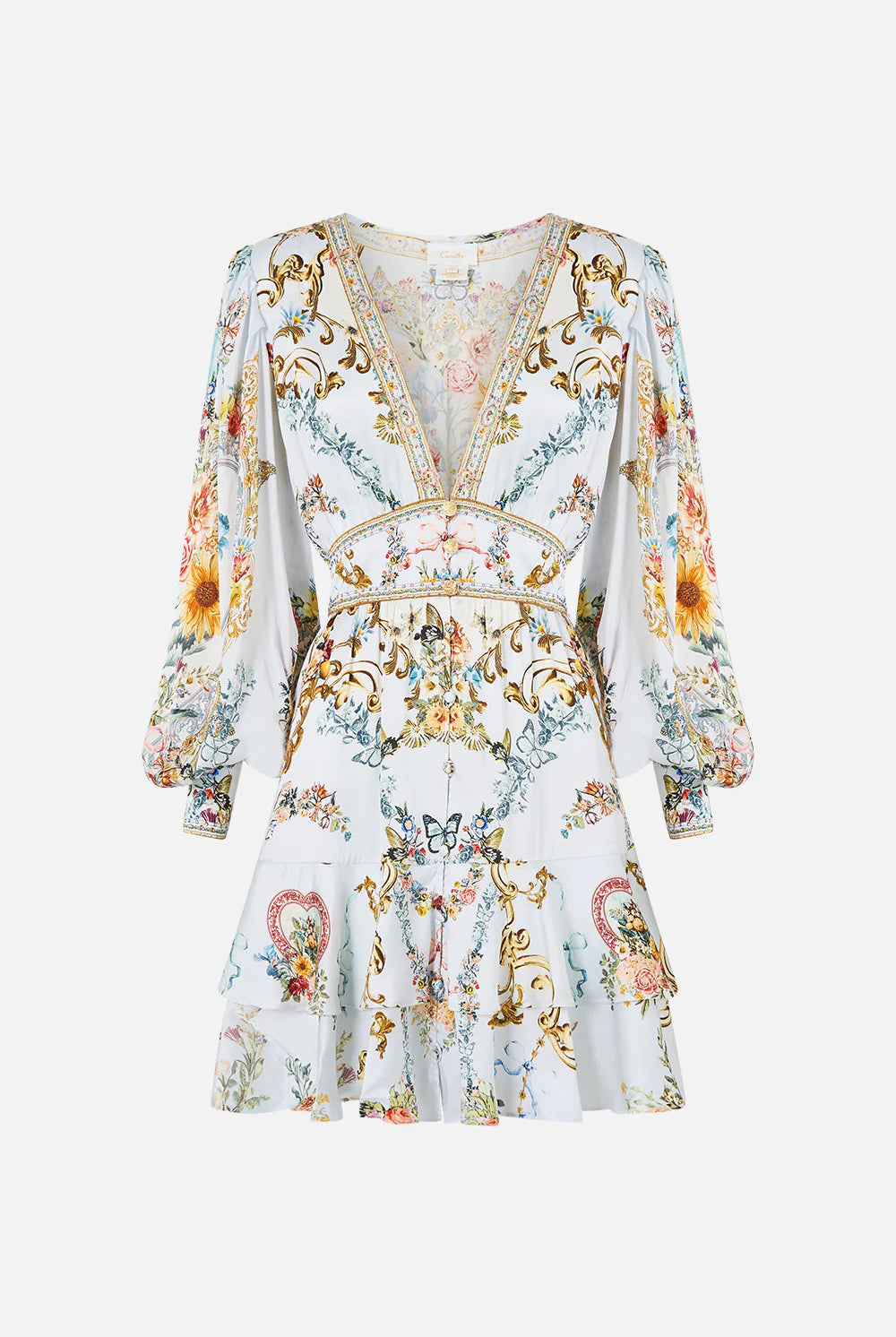 CAMILLA Button Front Frill Dress - Seville Sweetheart - Magpie Style