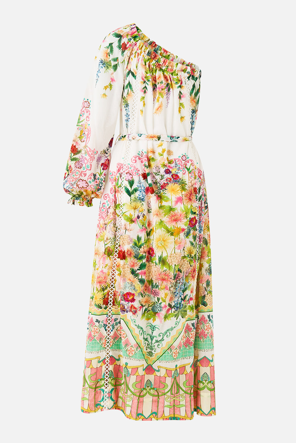 CAMILLA One Shoulder Dress with Blouson Sleeve - The Call of Catalonia - Magpie Style