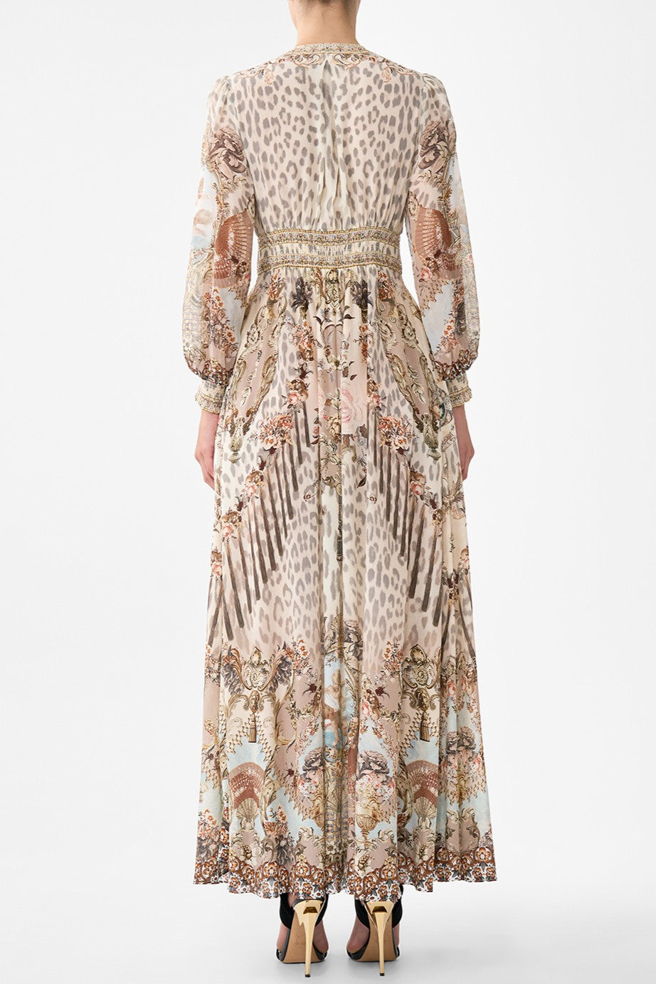 CAMILLA Button Dress with Shaped Waistband - Aranjuez Animalia - Magpie Style