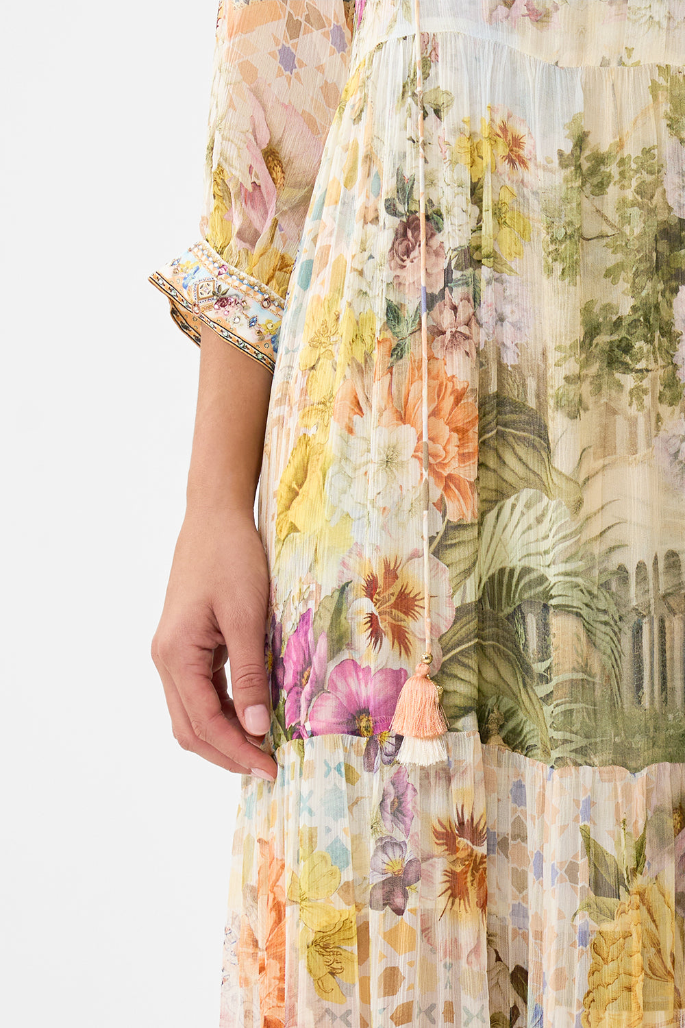 CAMILLA Long Gathered Panel Dress - The Architects of Alcazar - Magpie Style