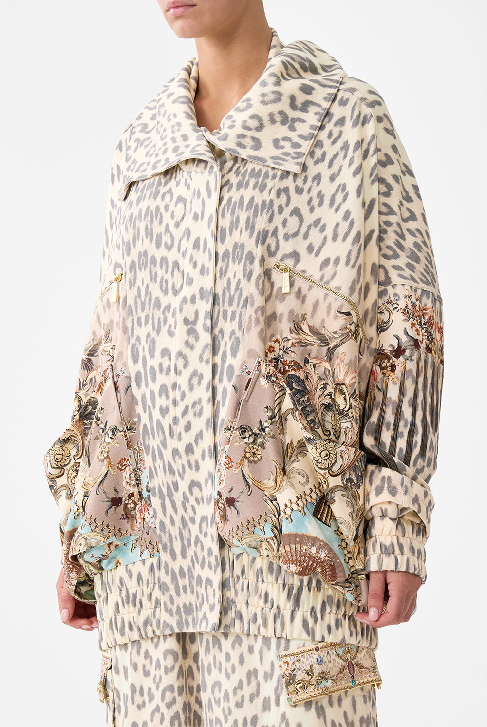 CAMILLA Oversized Jersey Parker Jacket - Aranjuez Animalia - Magpie Style