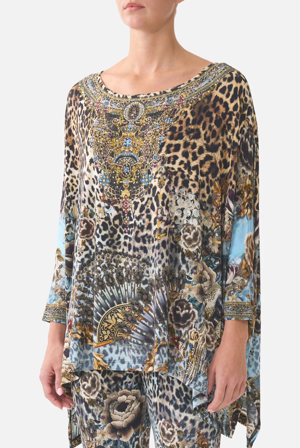 CAMILLA Scoop Neck Slouch Tee - Fiesta, Siesta, Repeat - Magpie Style