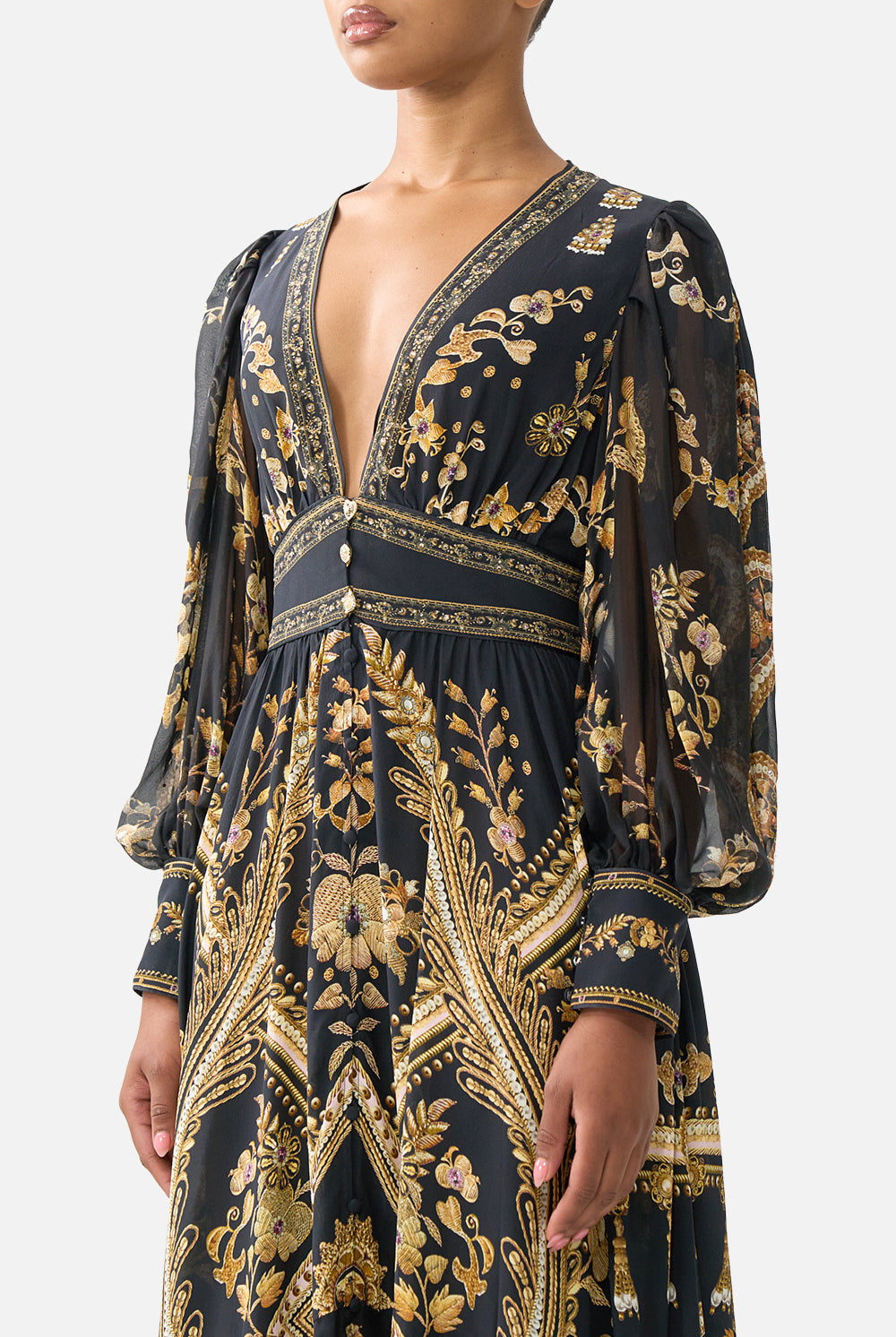 CAMILLA Long Button Front Dress - Taurus Rising - Magpie Style