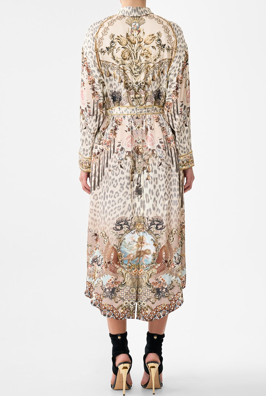 CAMILLA Shirt Dress with Back Button Detail - Aranjuez Animalia - Magpie Style