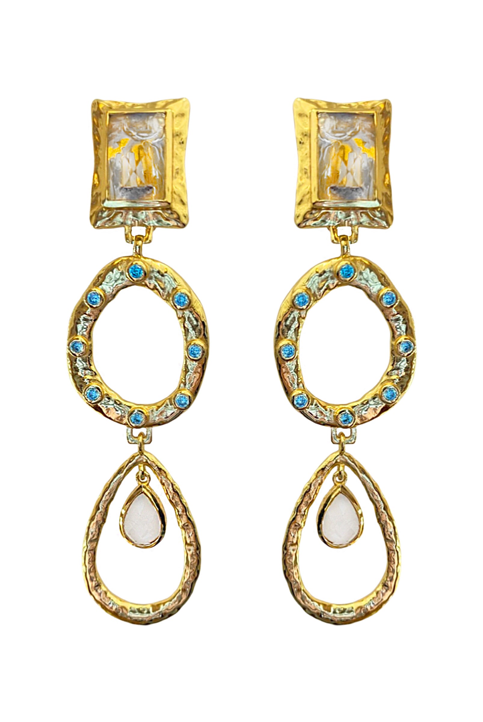 MOUNTAIN & MOON Carla Earring Aquamarine & White Topaz - Magpie Style