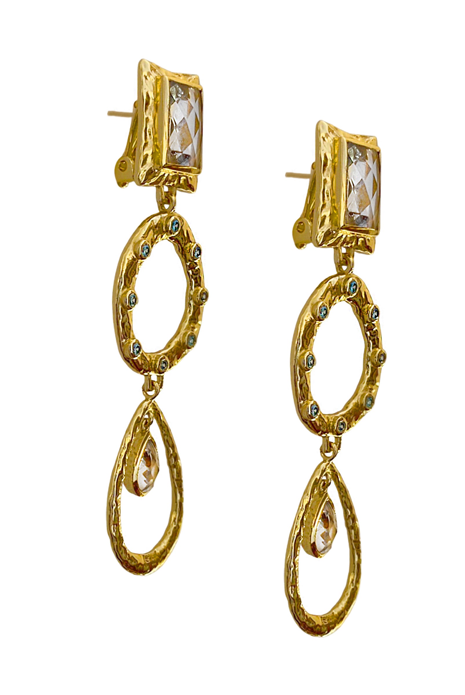 MOUNTAIN & MOON Carla Earring Aquamarine & White Topaz - Magpie Style