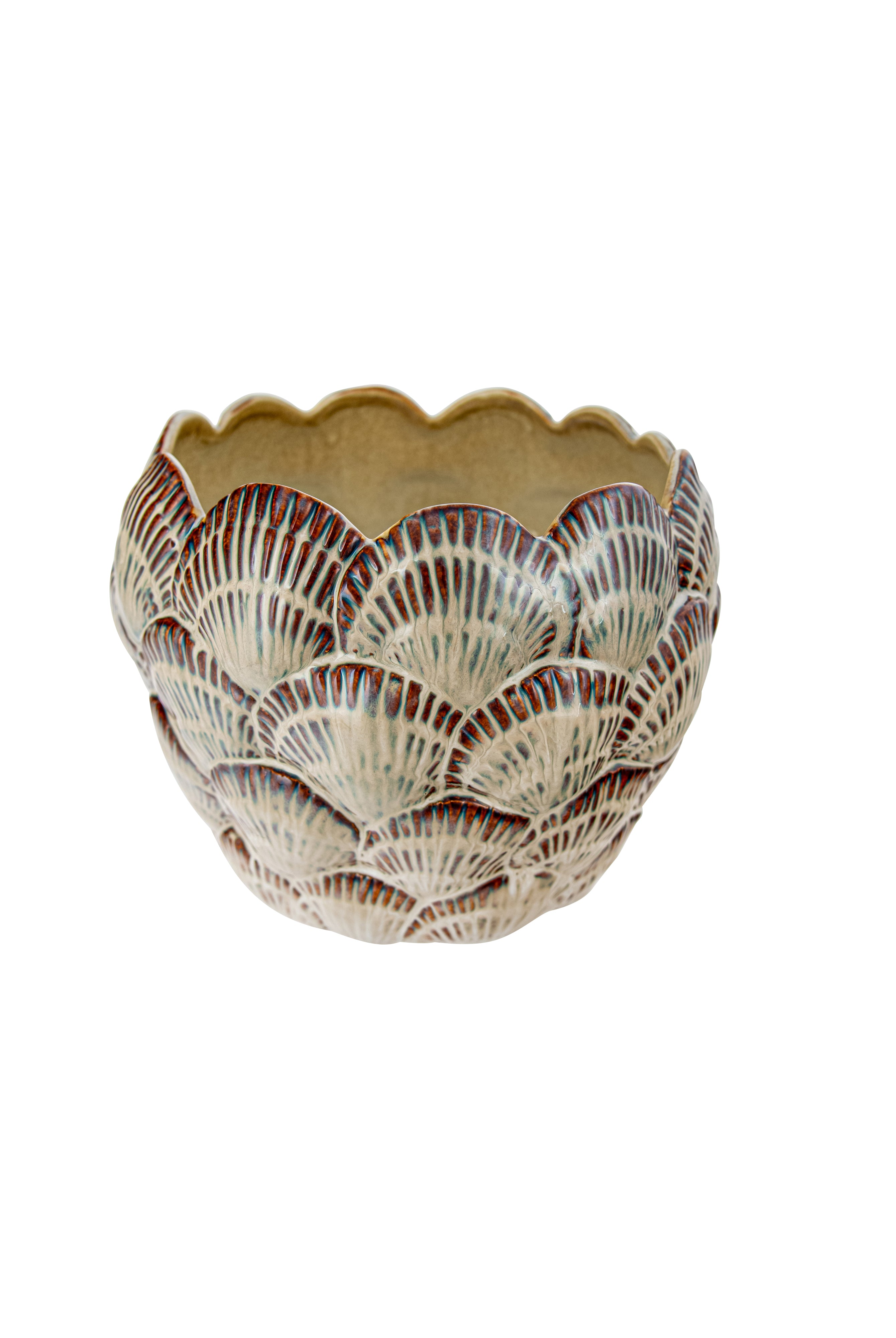 Ceramic Sheel Planter Round - Magpie Style