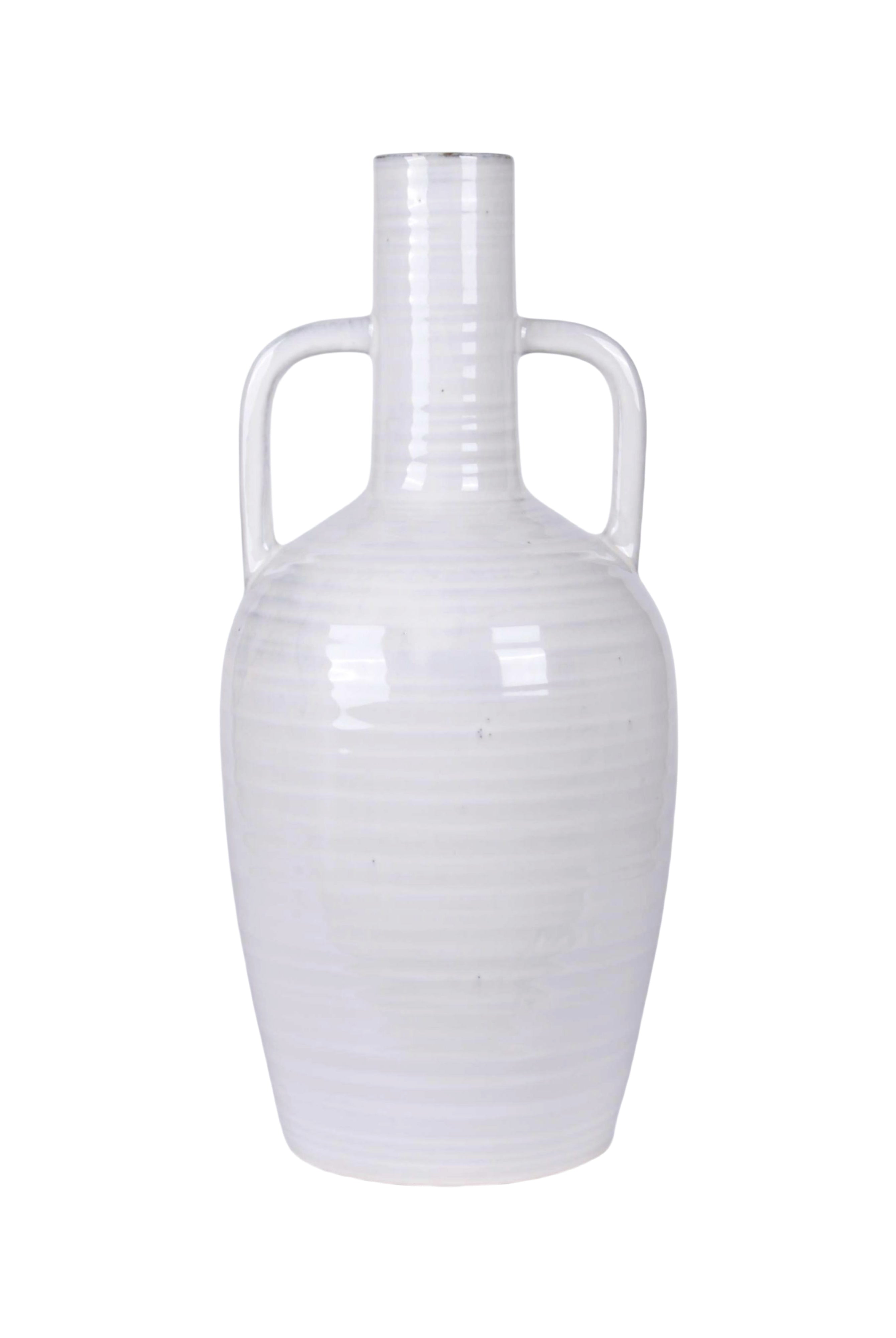 Roxy White Double Handle Vase - Magpie Style