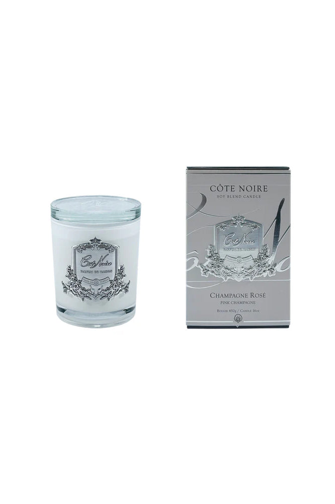 COTE NOIRE Pink Champagne, Crystal Lid - White 450g - Magpie Style