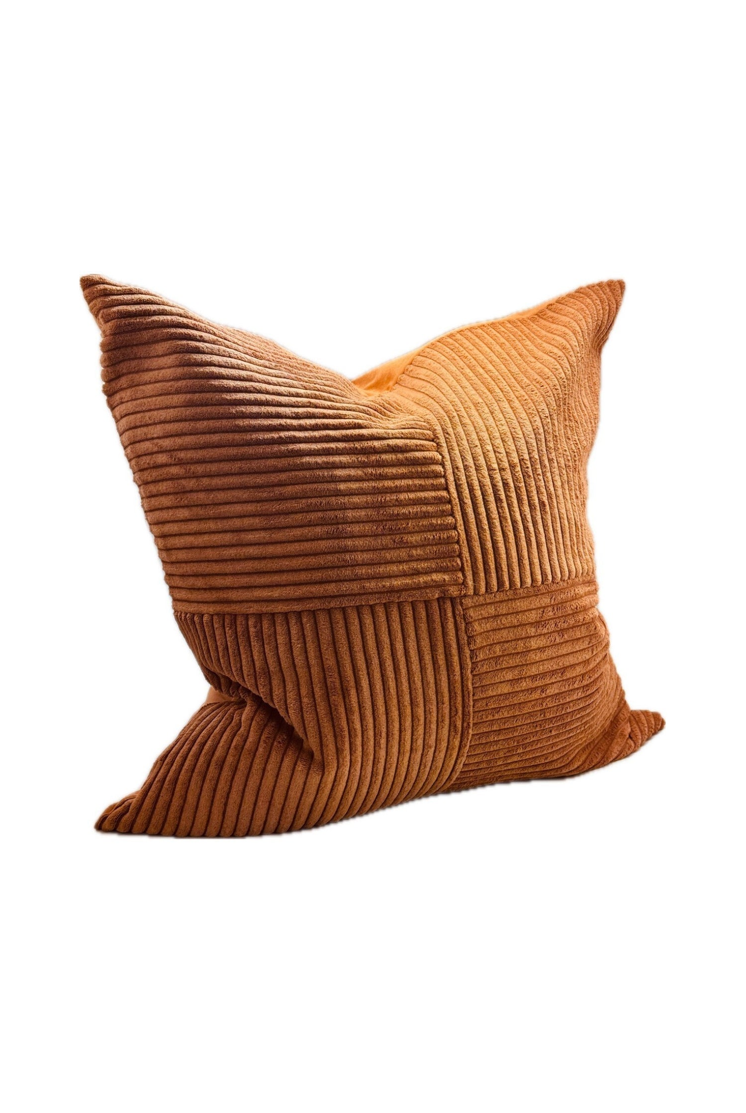 Patchwork Cushion - Orange Corduroy - Magpie Style