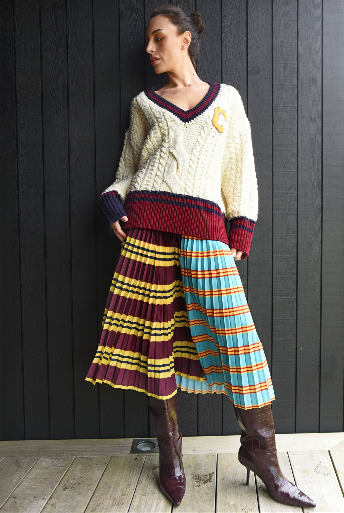 COOPER A Joyful Drop Skirt - Multi Stripe - Magpie Style