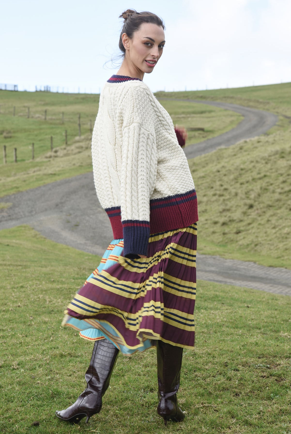 COOPER A Joyful Drop Skirt - Multi Stripe - Magpie Style